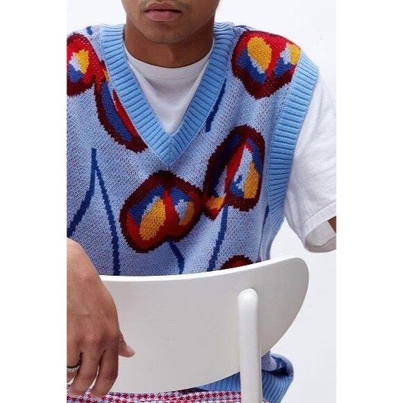 Pacsun Fashion Scholarship Fund X Allegra Abrams Cherry Sweater Vest NEW S - Picture 1 of 9